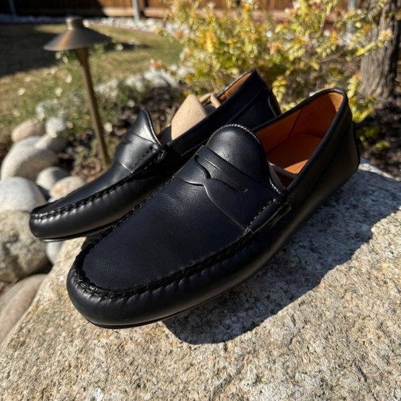 Allen Edmonds Men\'s Black Supersport Mock Toe Penny Loafer Sz 9.5D Leather $300 main image 4